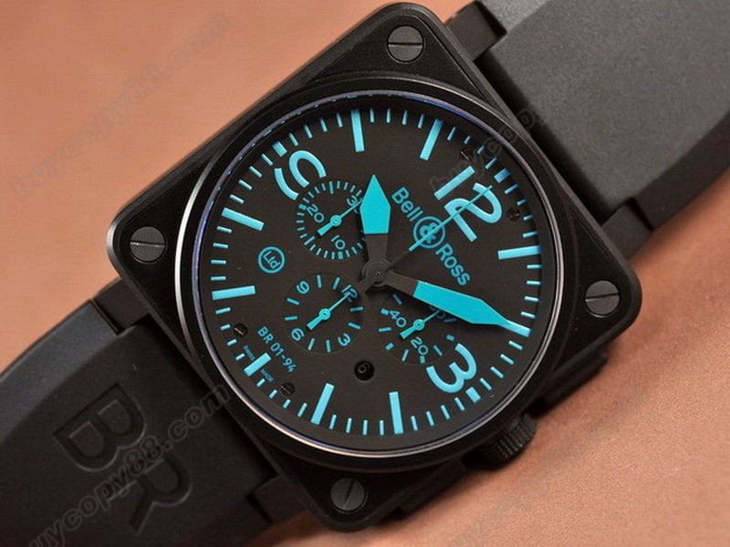 Bell & Ross【男性用】 BR01-94 PVD/RU Black/Blue A-7750 オートマチック搭載4