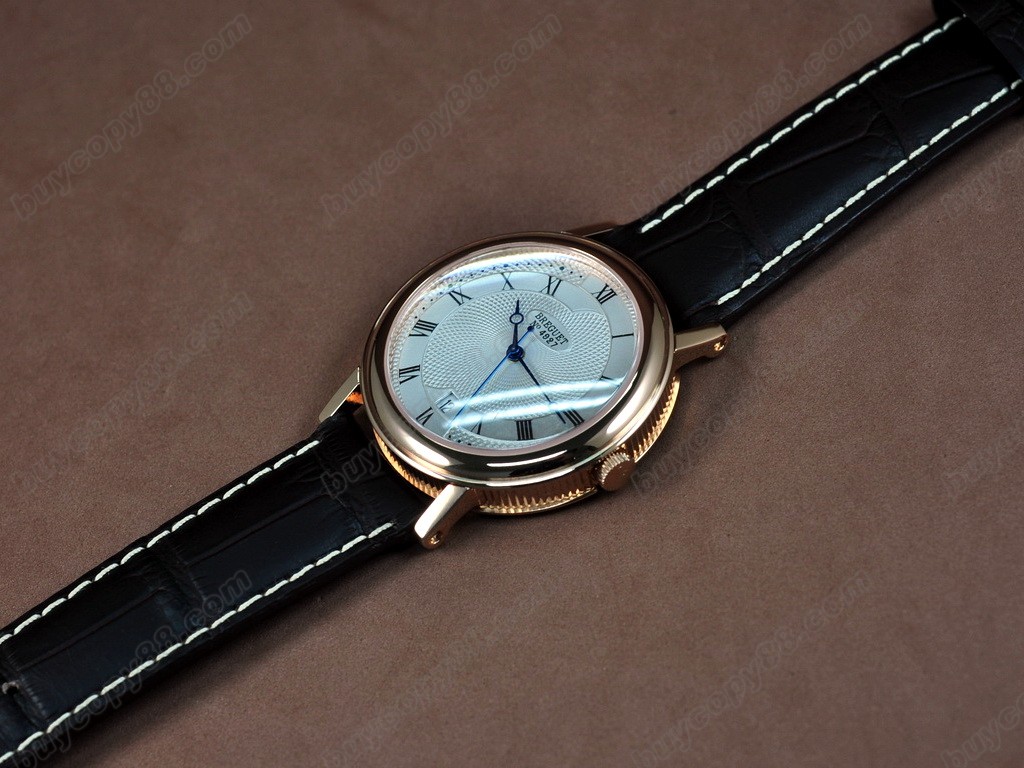 寶璣【男性用】 Classique Automatic RG/LE White Swiss Eta 2824自動機芯搭載　11