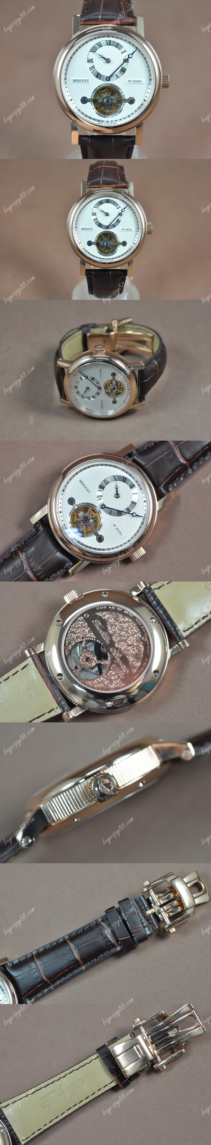  寶璣Breguet Tourbillon 玫瑰金/LE White dial Asia搭載亞洲機芯陀飛輪錶0