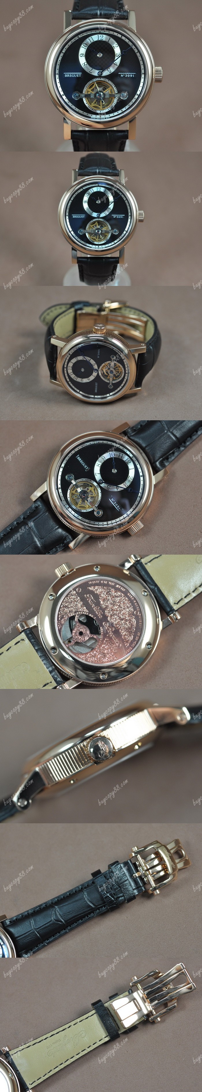  寶璣Breguet Tourbillon 玫瑰金/LE Black Dial Asia搭載亞洲機芯陀飛輪錶0