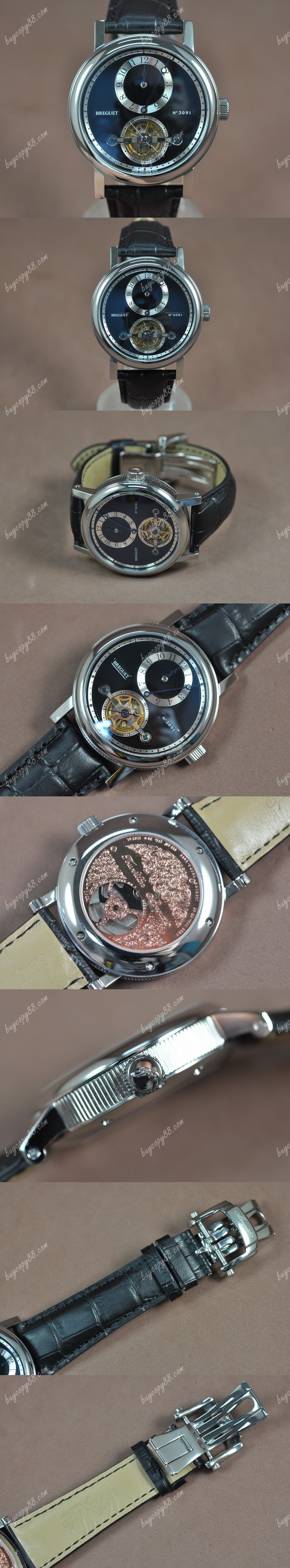  寶璣Breguet Tourbillon SS/LE Black dial Asia Auto搭載亞洲機芯陀飛輪錶0