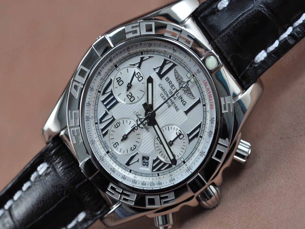 百年靈【男性用】 Chronomat B01 SS/LE White Roman Asia7750自動機芯搭載7