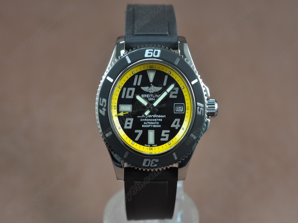 百年靈【男性用】 SuperOcean 42mm SS/RU Yellow Ultimate Edition A-2824 自動機芯搭載13