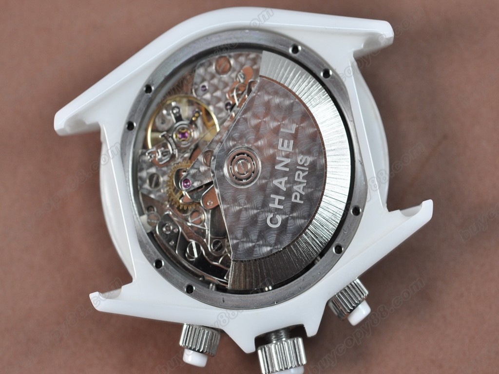 香奈兒【男性用】 J12 Auto Chrono White Full Ceramic Asia7750自動機芯搭載2