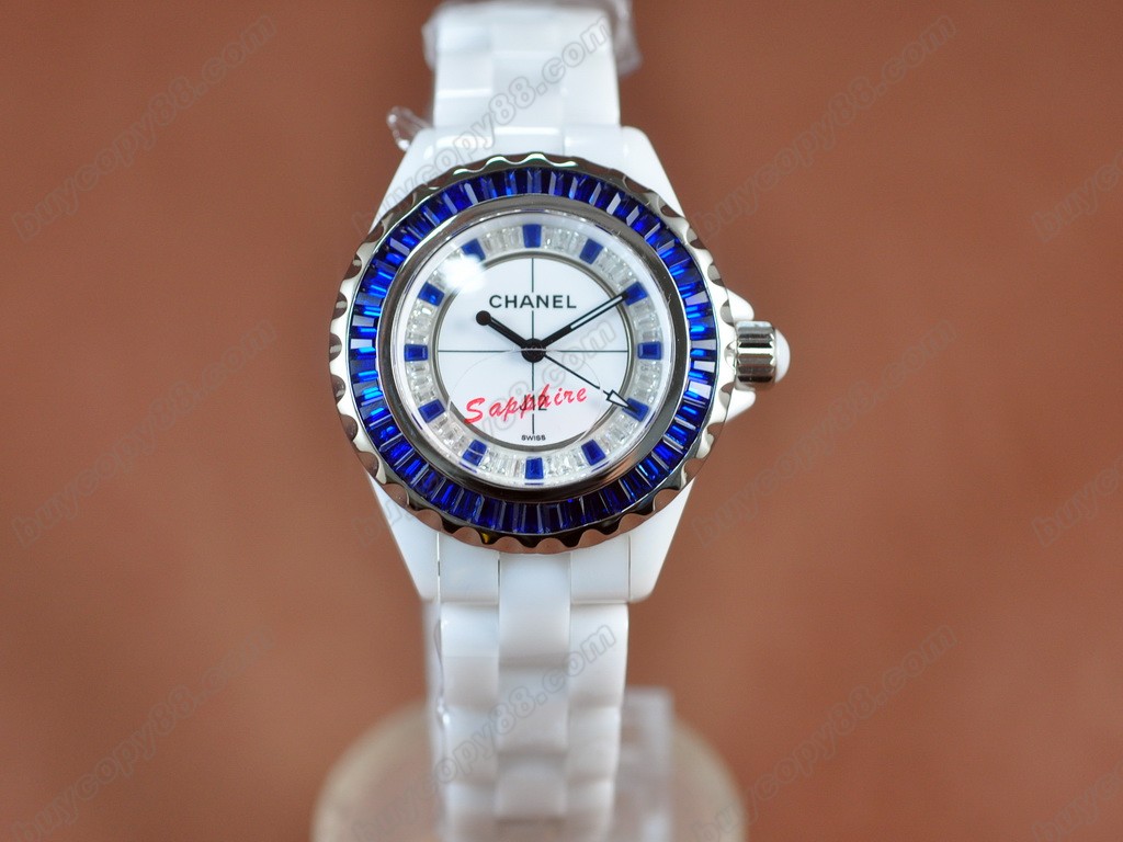 香奈兒【女性用】J12 Joaillerie Ladies White/Blue/BlueJapanese石英機芯搭載0