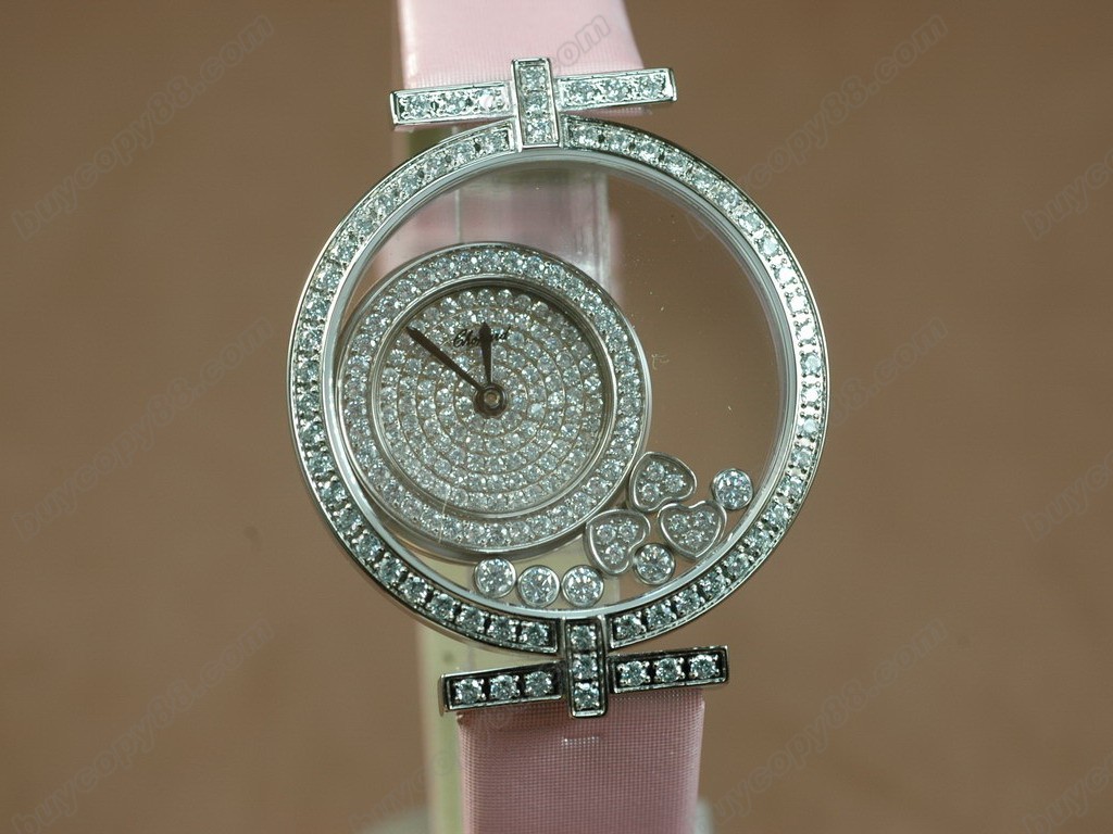 蕭邦錶【現貨 女用】Happy Diamonds Ladies Pink Strap Swiss石英錶5