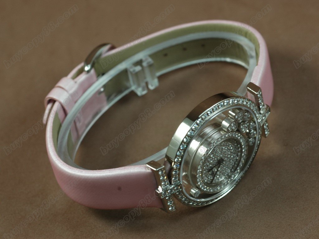 蕭邦錶【現貨 女用】Happy Diamonds Ladies Pink Strap Swiss石英錶6