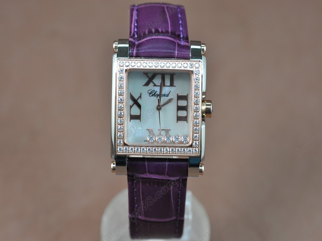 蕭邦錶【女性用】 Happy Diamonds Ladies RG Case White Dial Swiss 石英機芯搭載7