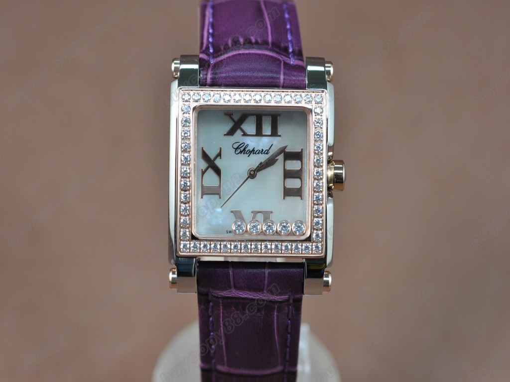 蕭邦錶【女性用】 Happy Diamonds Ladies RG Case White Dial Swiss 石英機芯搭載6