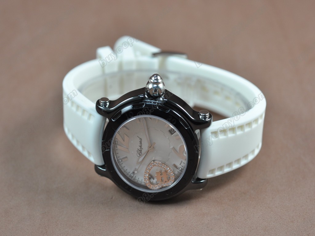 蕭邦錶【女性用】 Happy Sports PVD/LE White dial Swiss 石英機芯搭載5