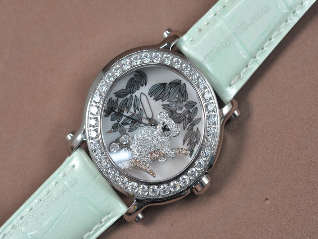 蕭邦錶【女性用】Happy Sports Animal Kingdom SS/LE Diam White Dial Swiss石英機芯搭載6