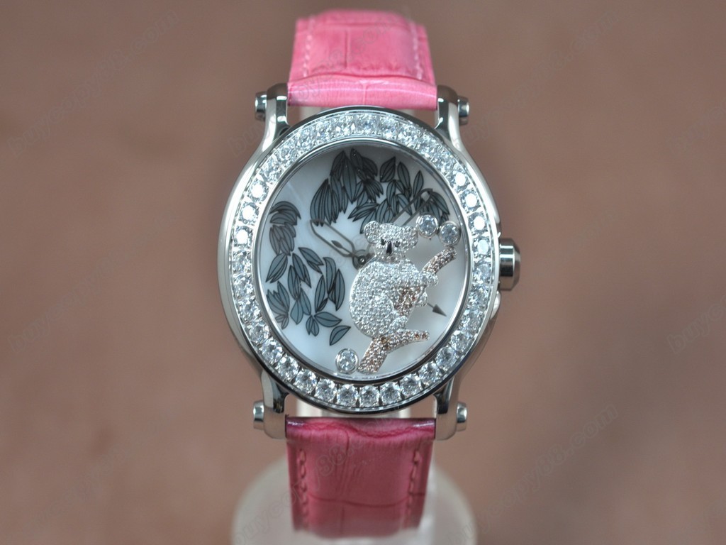 蕭邦錶【女性用】Happy Sports Animal Kingdom SS/LE Diam White Dial Swiss 石英機芯搭載8