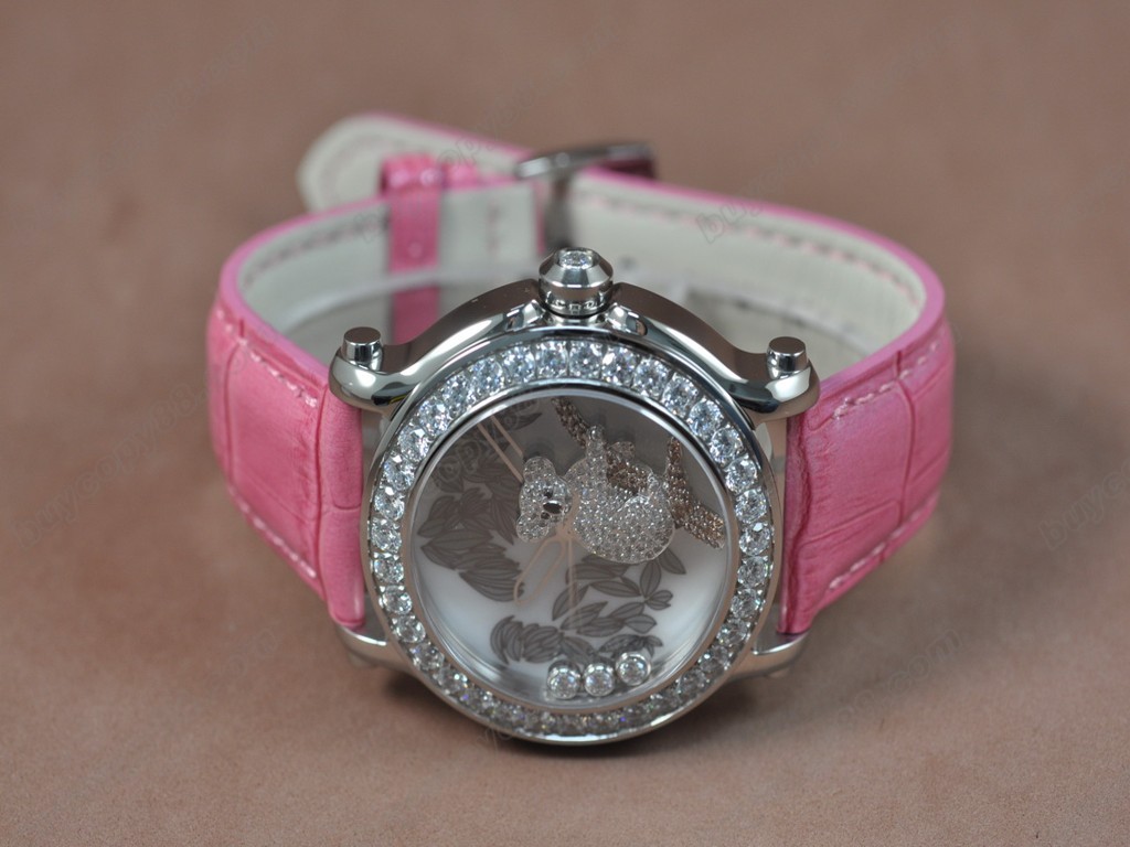 蕭邦錶【女性用】Happy Sports Animal Kingdom SS/LE Diam White Dial Swiss 石英機芯搭載6