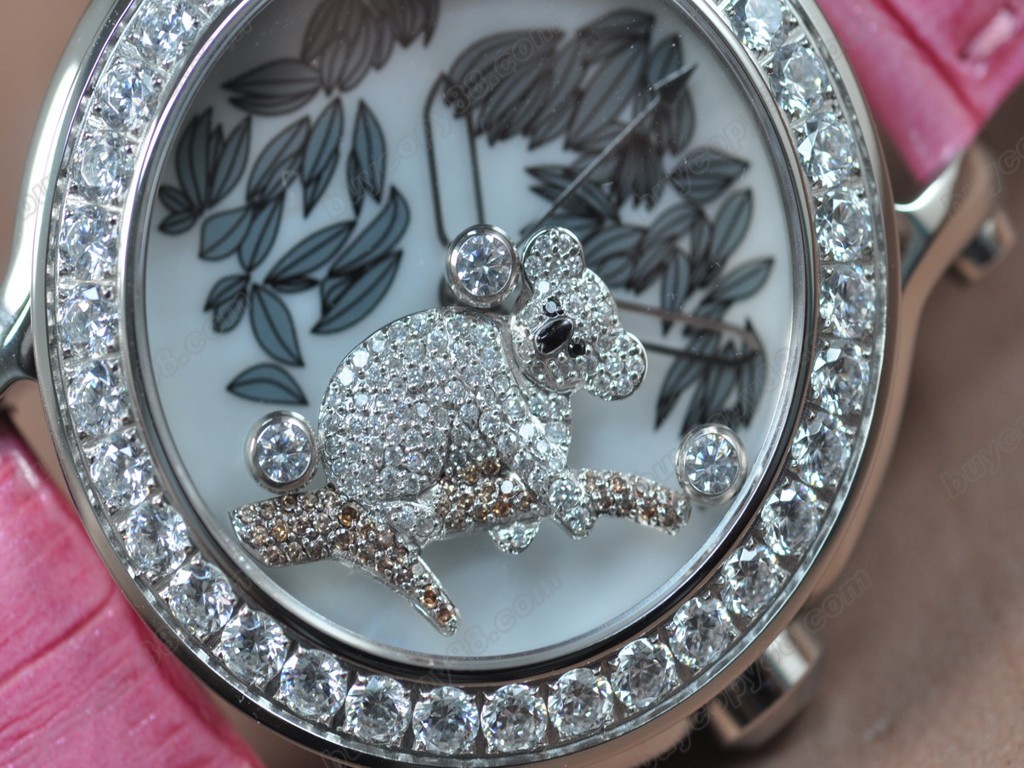 蕭邦錶【女性用】Happy Sports Animal Kingdom SS/LE Diam White Dial Swiss 石英機芯搭載4