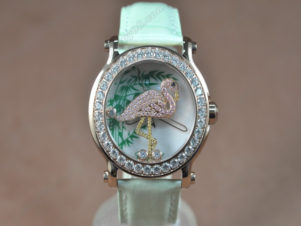 蕭邦錶【女性用】 Animal Kingdom RG/LE Diam White Dial Swiss 石英機芯搭載8