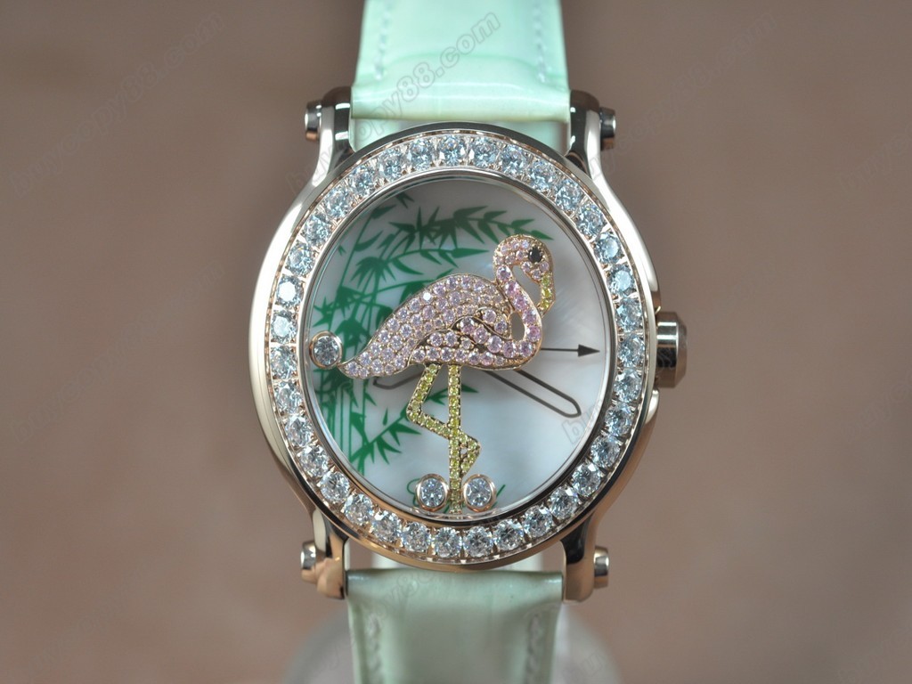 蕭邦錶【女性用】 Animal Kingdom RG/LE Diam White Dial Swiss 石英機芯搭載7