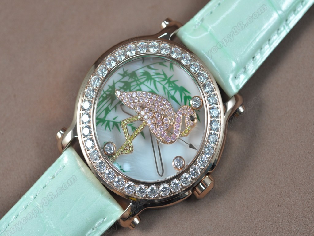 蕭邦錶【女性用】 Animal Kingdom RG/LE Diam White Dial Swiss 石英機芯搭載5