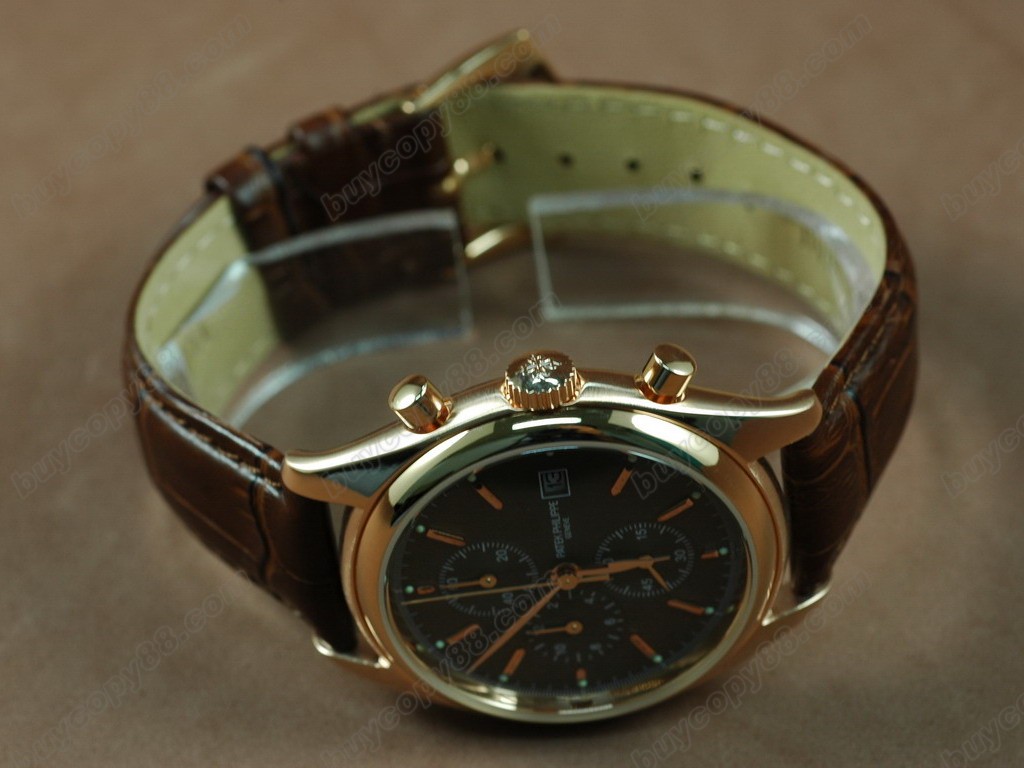 百達翡麗【男性用】Classics Complications RG Case Brown Dial Brown Strap Japan OS20 石英機芯搭載1