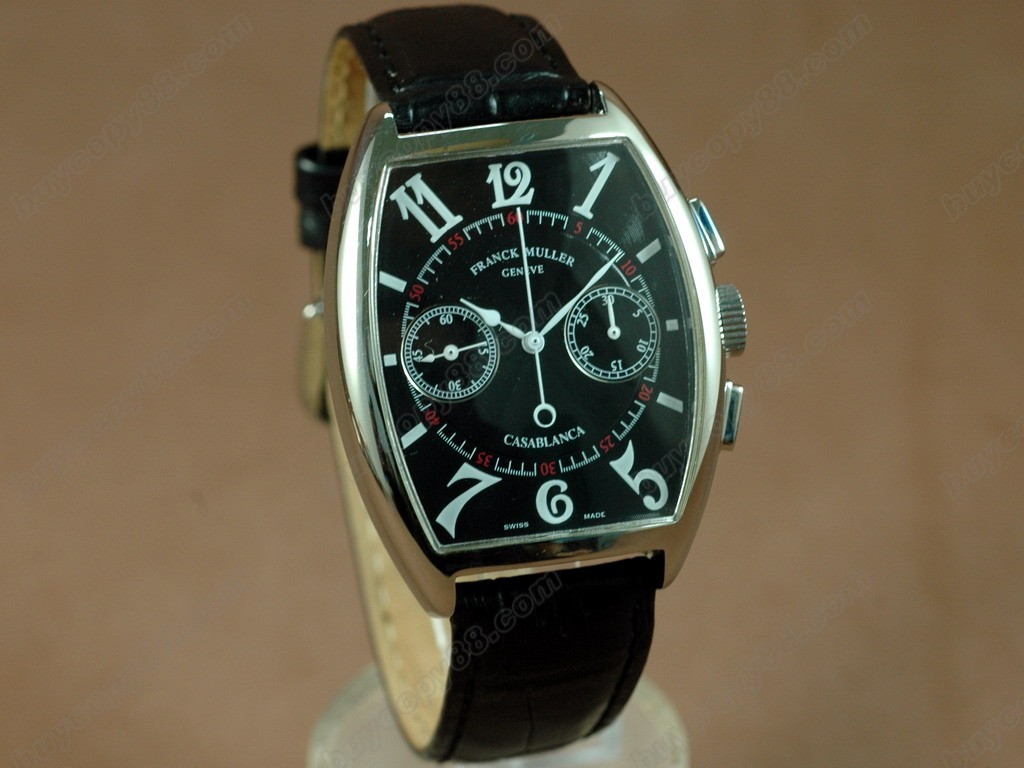 法蘭克穆勒【男性用】 Casablanca Chronograph SS Black Lemania Manual 手上鏈搭載4