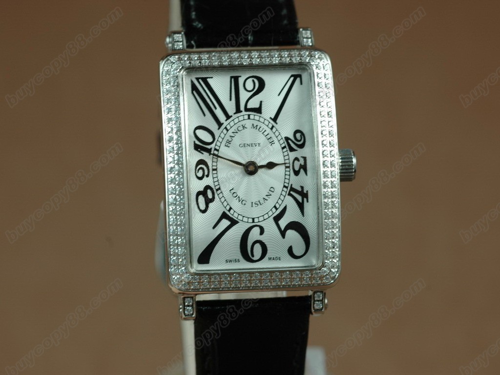 法蘭克穆勒【男性用】Long Island SS Case Diamond White Dial Black StrapSwiss石英機芯搭載　 3