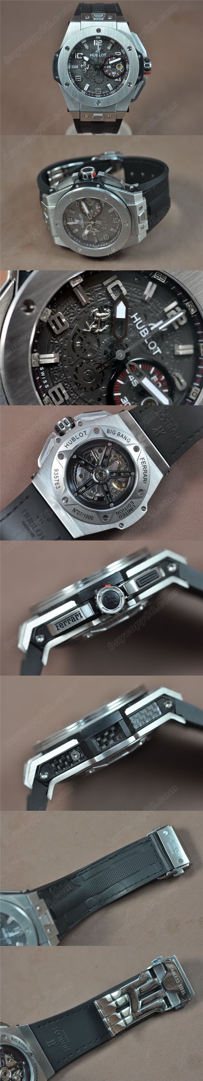 御博Hublot Big Band Ferrari SS/RU 亞洲7750　時間測定功能搭載0