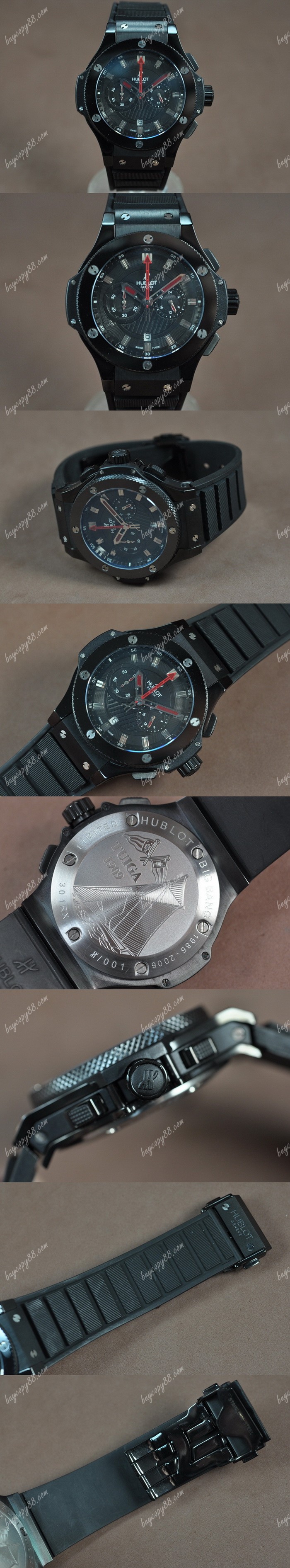  御博Hublot Big Bang PVD Ceramic Bel Black J-0S20石英錶0