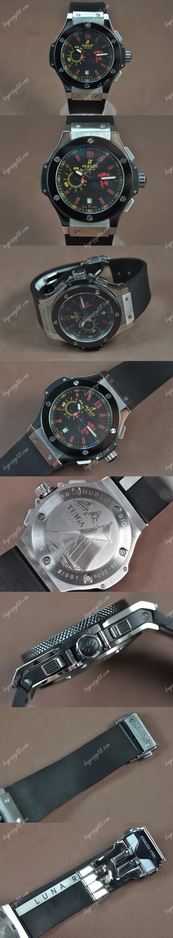 御博Hublot Big Bang SS Ceramic Bel Black J-0S20石英錶0