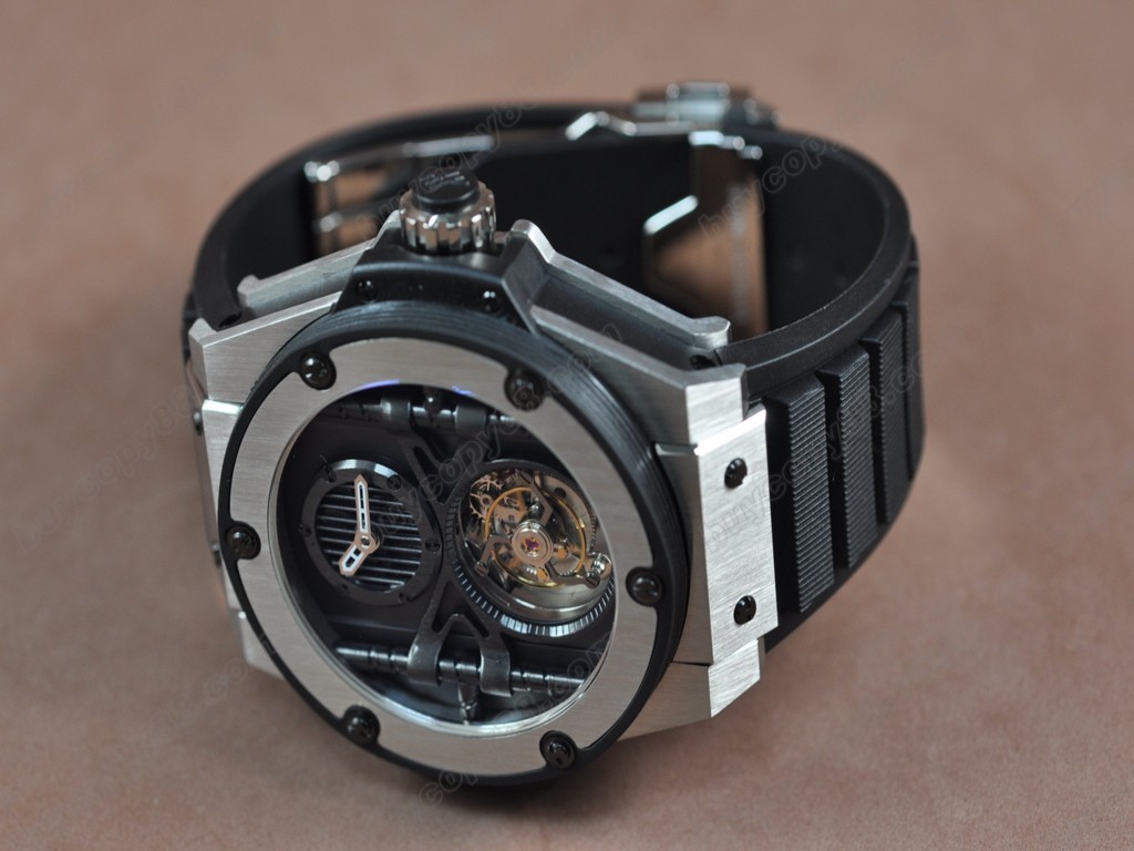 御博 【男性用】Big Bang King Power SS/RU Black Tourbillon Asian Manual 手上鏈搭載2