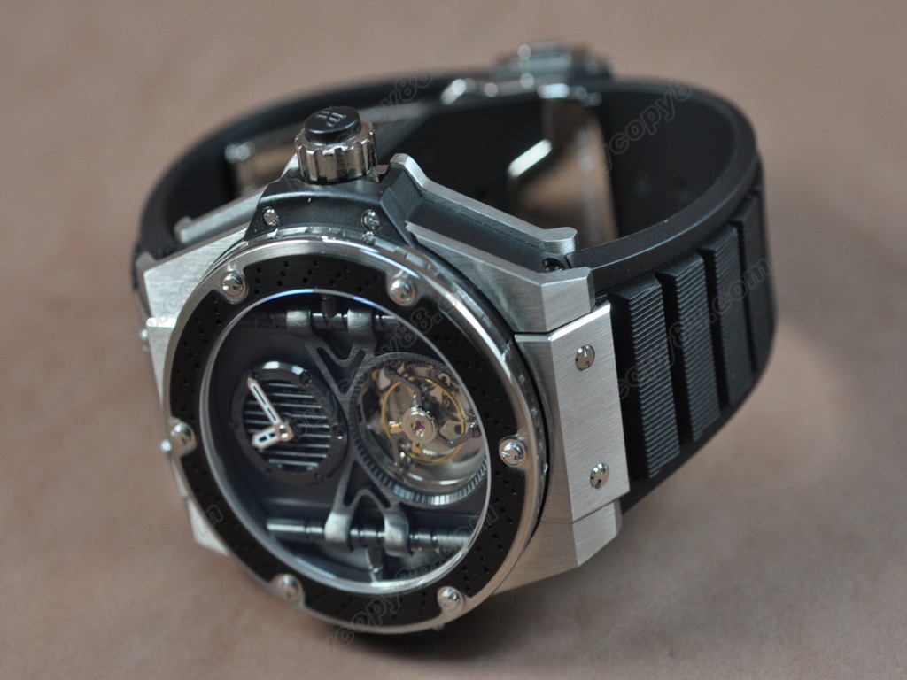 御博 【男性用】 Big Bang King Power SS/RU Black Tourbillon Asian Manual 手上鏈搭載7