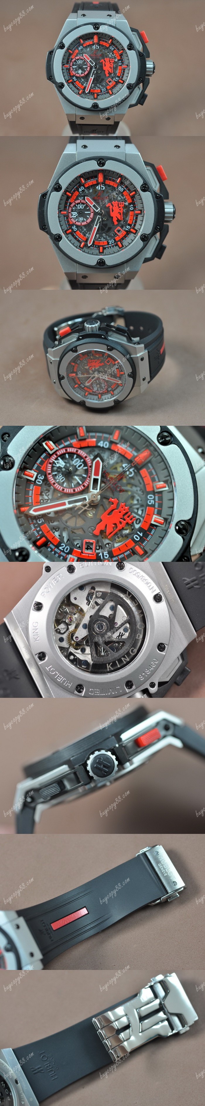 御博Hublot Big Bang King Power Limited SS/RU Skeleton dial A-7750自動機芯搭載0