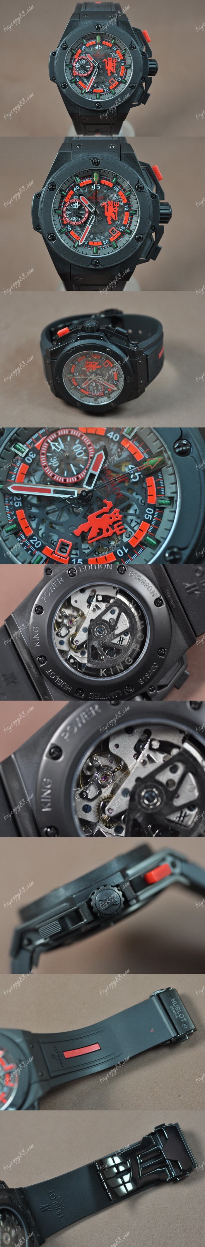  御博Hublot Big Bang King Power Limited PVD/RU Skeleton dial A-7750自動機芯搭載0