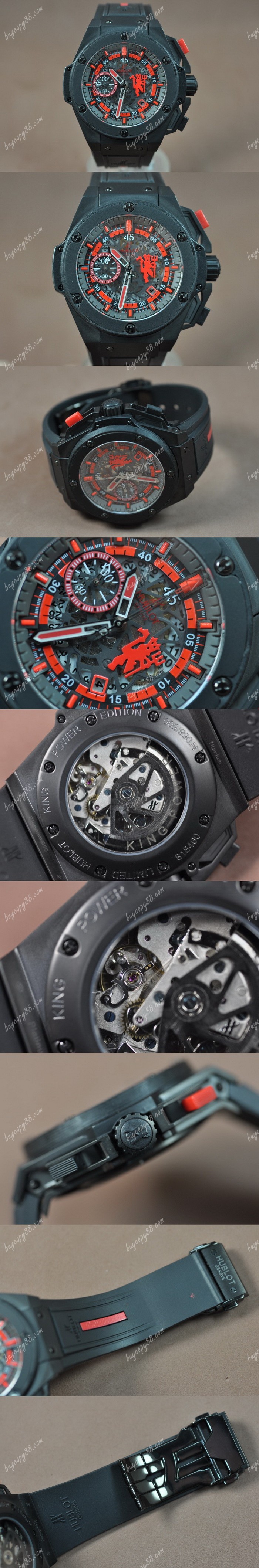  御博Hublot Big Bang King Power Limited PVD/RU Skeleton dial A-7750自動機芯搭載0