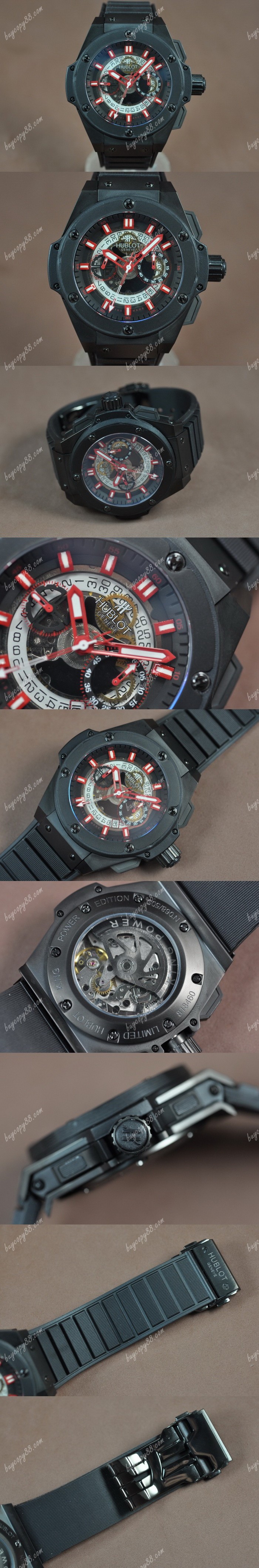  御博Hublot Big Bang King Power PVD/RU Skeleton dial A-7750 Chrono自動機芯搭載0