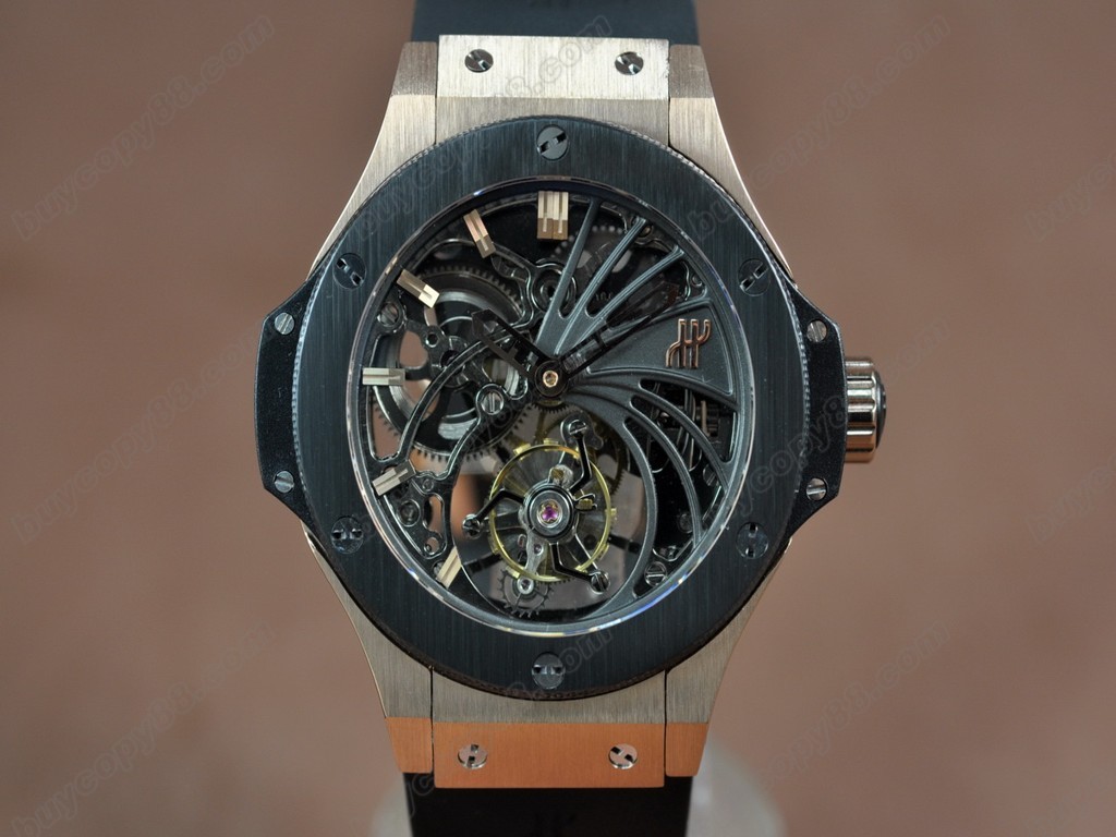 御博 【男性用】 BigBand 44mm RG/Ceramic Hollowing dial Tourbillon Asian Manual 手上鏈搭載0