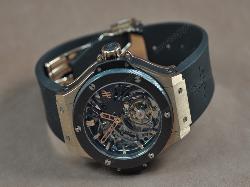 御博 【男性用】 BigBand 44mm RG/Ceramic Hollowing dial Tourbillon Asian Manual 手上鏈搭載6