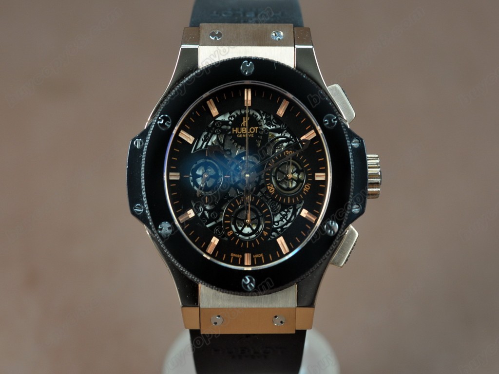 御博 【男性用】 Big Bang RG case Ceramic Bez Black dial A-7750自動機芯搭載 6