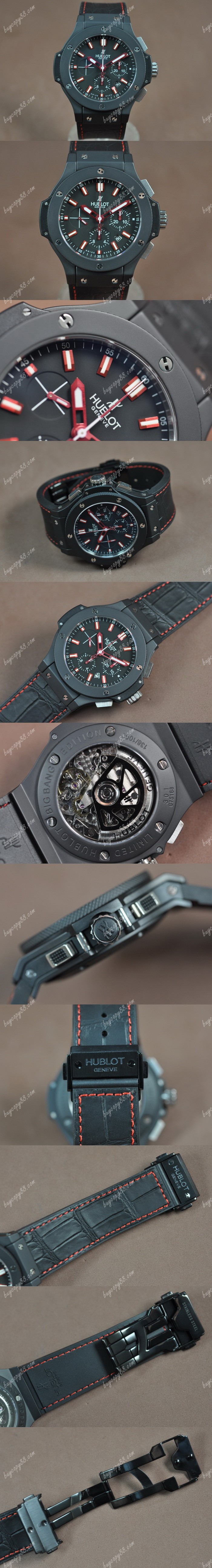 御博Hublot Big Bang 44mm Full Ceramic Black Dial A-7750自動機芯搭載0