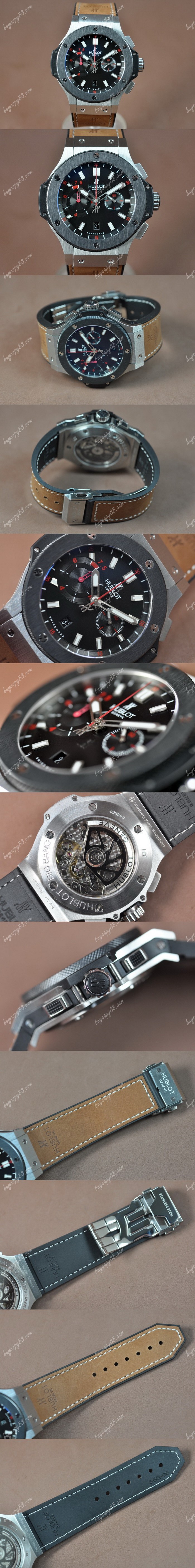  御博Hublot Big Bang 44mm SS Ceramic Bezel Black dial A-7750自動機芯搭載0