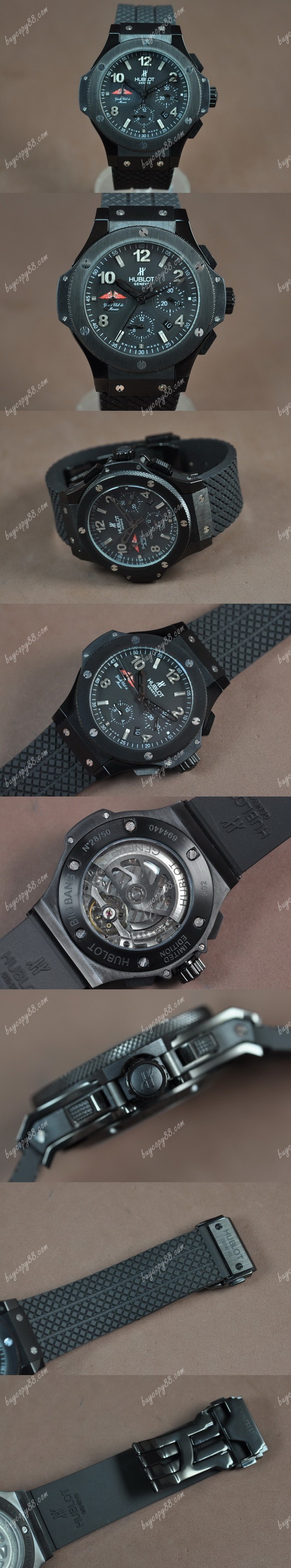 御博Hublot Big Bang 44mm PVD/RU Black Dial Asian自動機芯搭載0