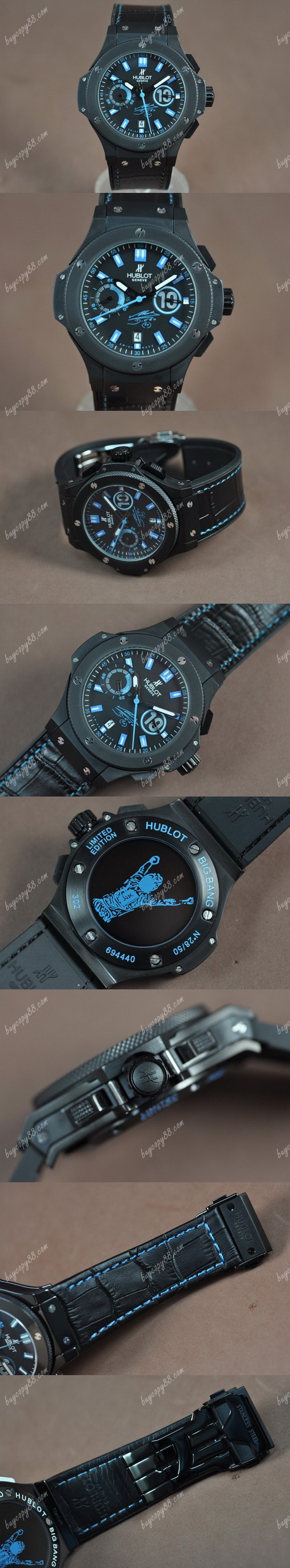  御博Hublot Big Bang Maradona Limited 44mm PVD/LE Black Asia自動機芯搭載0