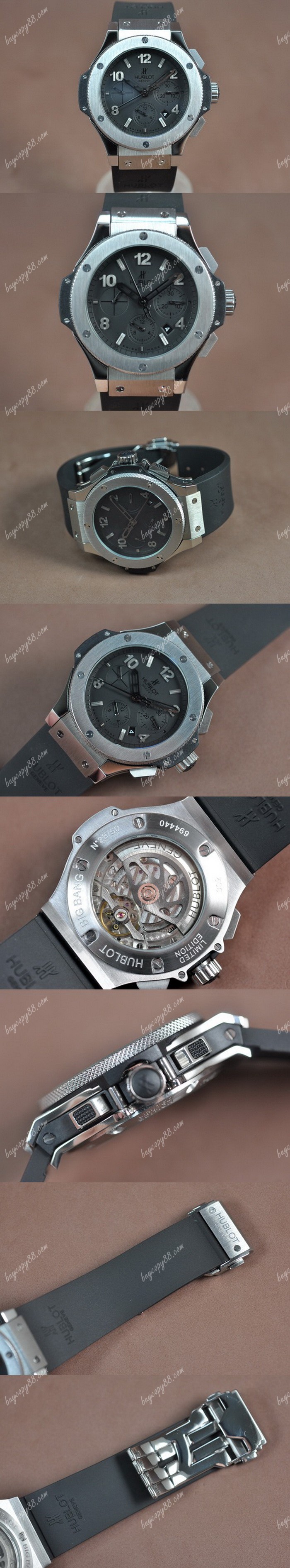  御博Hublot Big Bang 44mm SS/RU Black dial Asia自動機芯搭載0