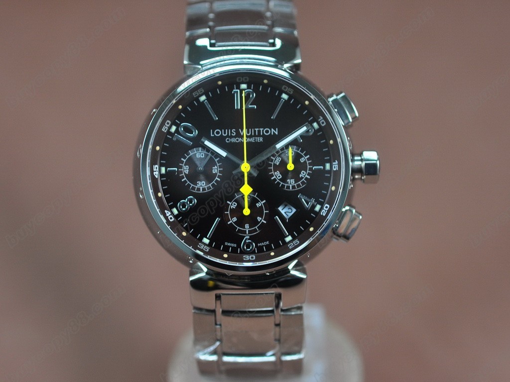 路易威登【男性用】Tambour Chronograph SS Brown Asia 7750 自動機芯搭載．振頻每小時 28,800 次　8