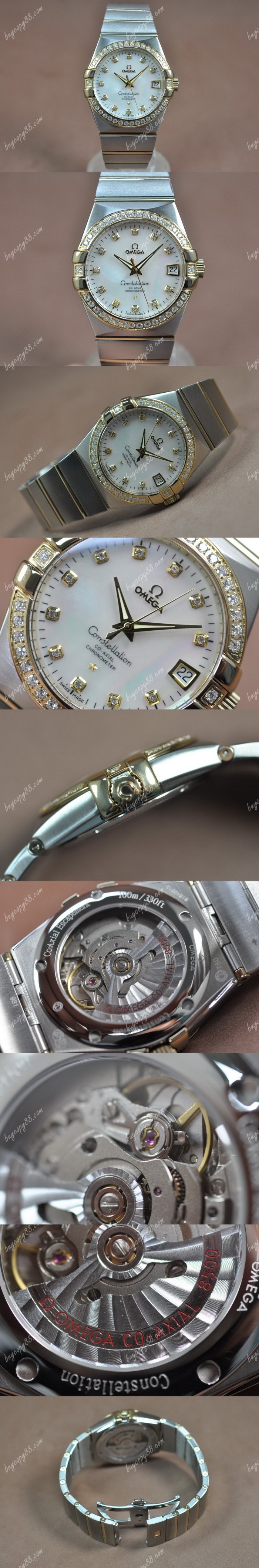  歐米茄Omega Constellation 39mm 18K Wrapped TT BlPearl White Dial A-2824-2自動機芯搭載0