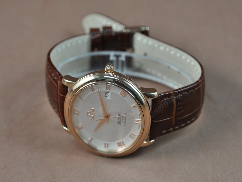 歐米茄 【男性用】 Deville RG White Dial Leather Strap Swiss Eta 2824-2 自動機芯搭載1