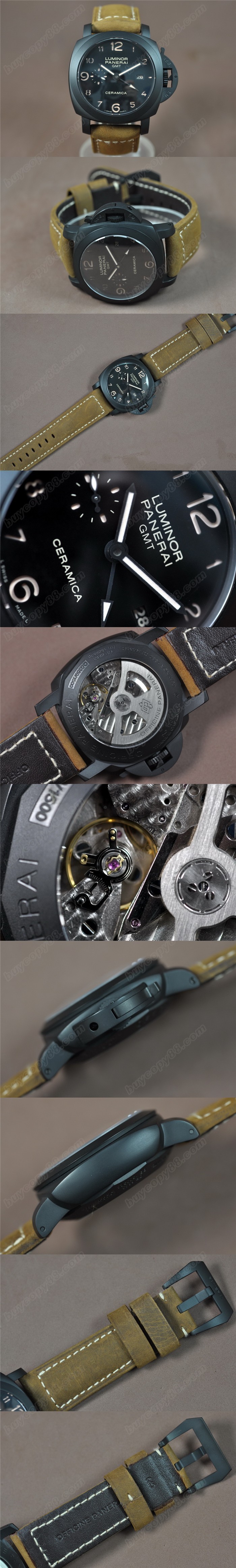 沛納海Panerai Luminor Composite GMT PVD/LE A-7750 自動機芯搭載0