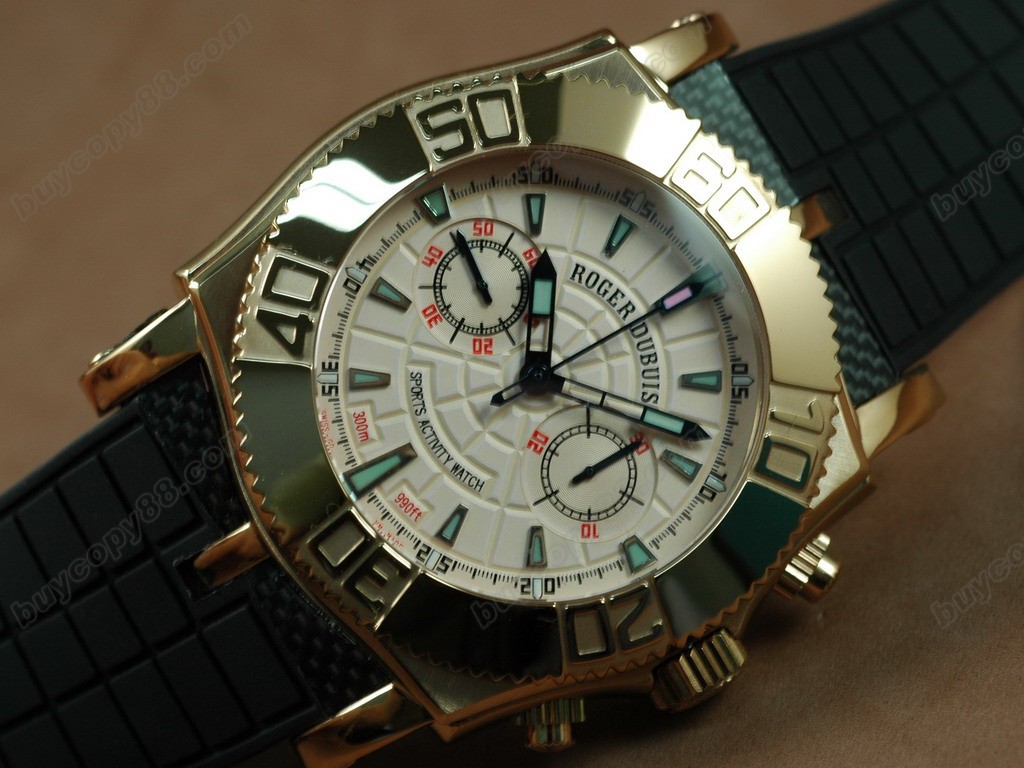 豪爵錶【男性用】Easy Diver Chrono (Updated) RG/RU Gold Manual 手上鏈搭載 3