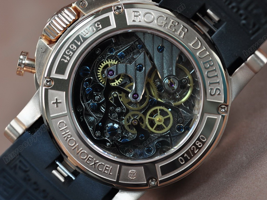 豪爵錶【男性用】Excalibur Chrono RG/RU Blk/Wht Manual手上鏈搭載 3