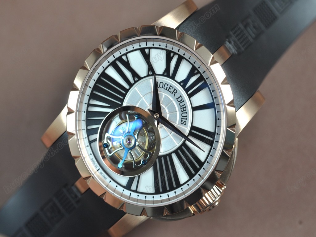 豪爵錶【男性用】 Excalibur Tourbillon RG/RU White dial Asian Manual 手上鏈搭載3