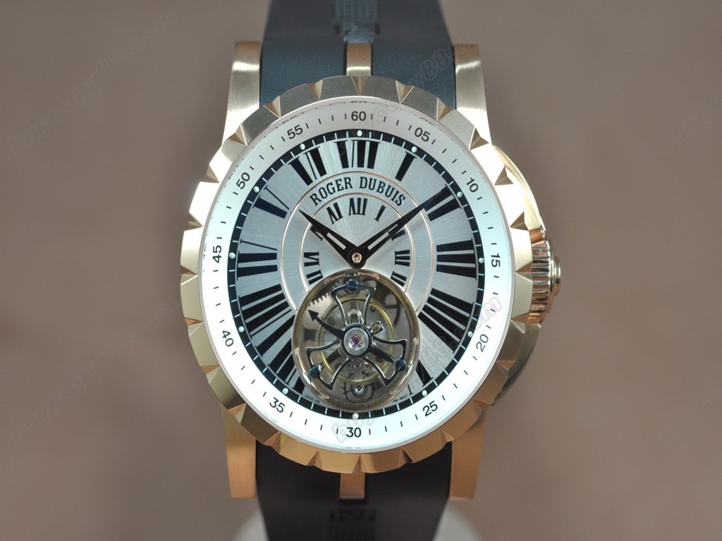 豪爵錶【男性用】 Excalibur Tourbillon RG/RU Silver dial Asian Manual 手上鏈搭載1