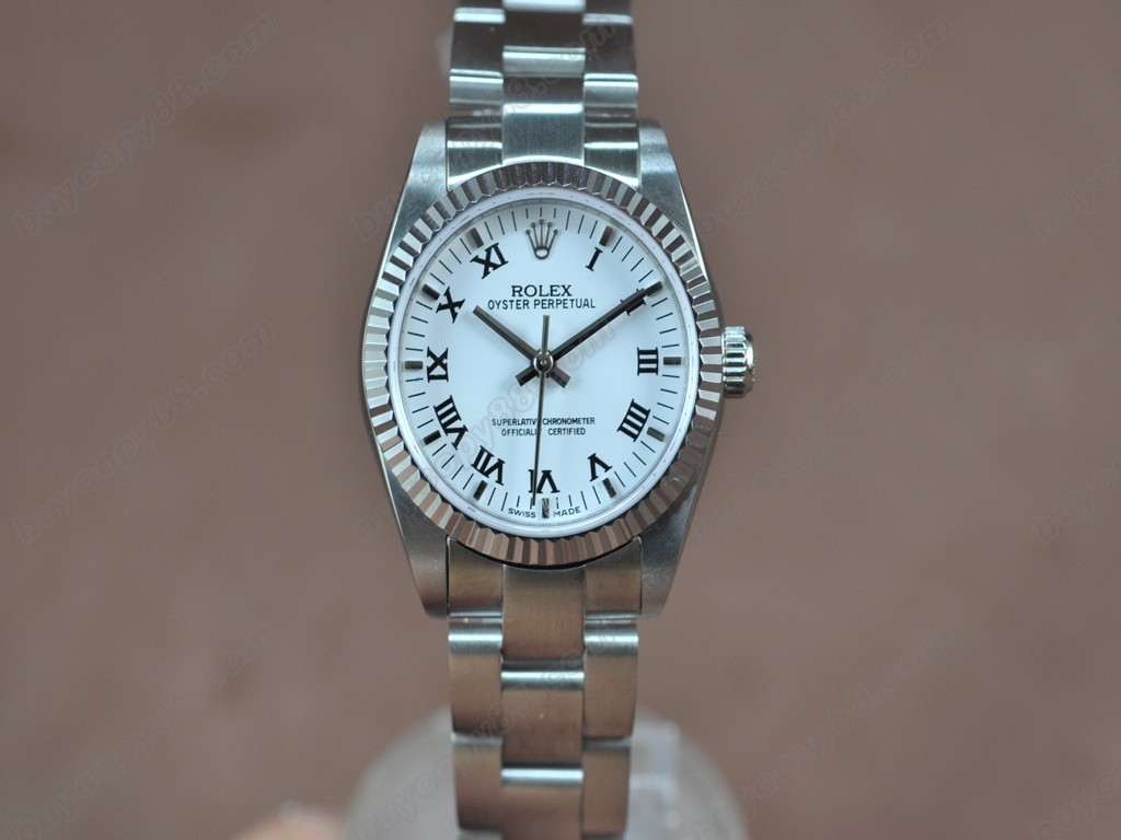 勞力士【女性用】Oyster 25mm SS White Swiss Eta 2671-2 自動機芯搭載1